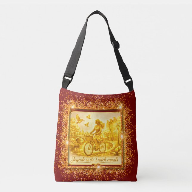 Bolsa Ajustável Ouro Ponte Arqueada de Amsterdã Charme (Frente)
