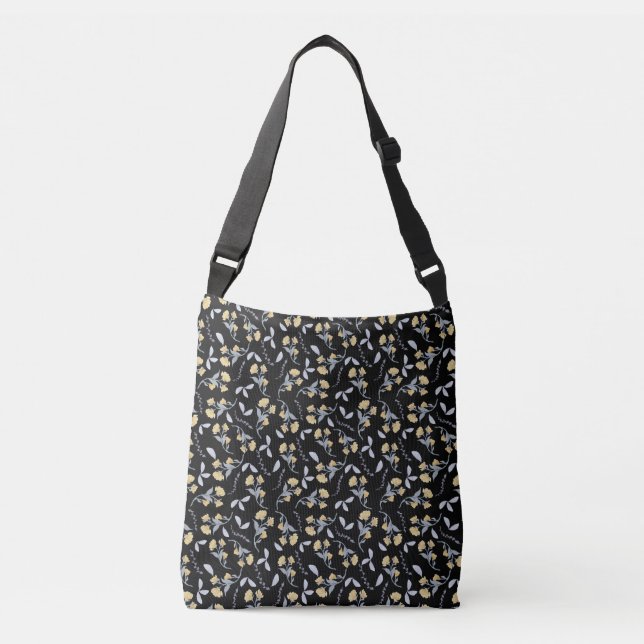 Bolsa Ajustável Ouro Wildflower em preto (Frente)