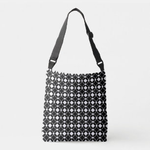 Bolsa Ajustável Ouros Pretos e Brancos - Padrão de Lozenge