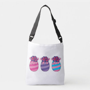 Bolsa Ajustável Ovos de Páscoa com Flores e Fita