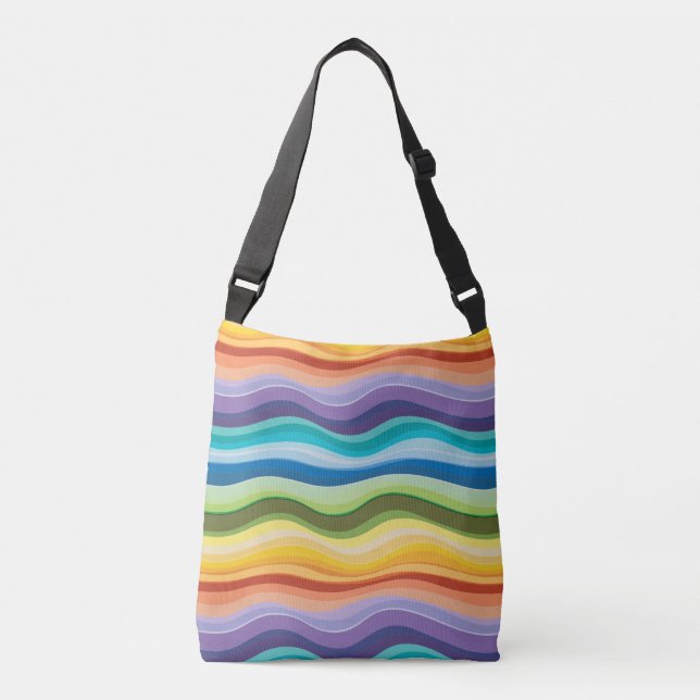 Bolsa Ajustável Padrão 2 de ondulações multicoloridas (Frente)