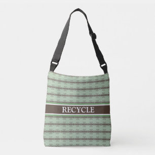 Bolsa Ajustável Padrão abstrato marrom moderno em verde oliva