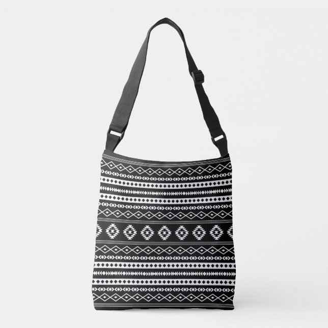 Bolsa Ajustável Padrão Aztec Branco em Motifs Mistos Pretos (Frente)