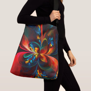 Bolsa Ajustável Padrão Azul Laranja-Abstrato Floral Moderno #14