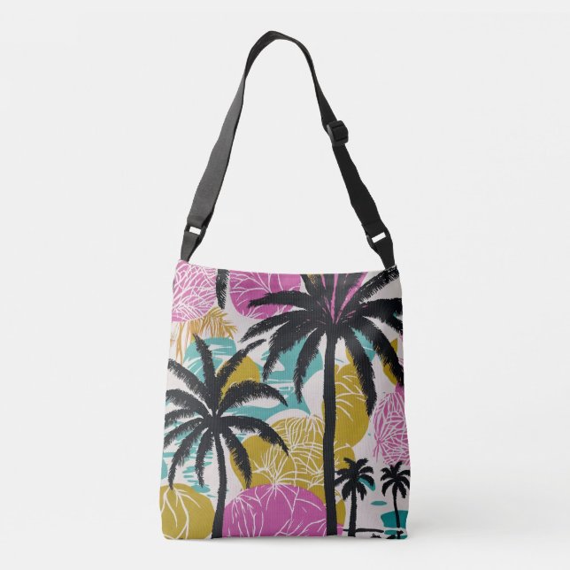 Bolsa Ajustável Padrão Colorido da Palmeira Tropical (Verso)