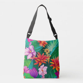 Bolsa Ajustável Padrão Colorido de Flores Tropicais