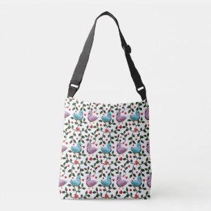 Bolsa Ajustável Padrão contínuo de passarinhos de amor fofos Român