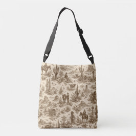 Bolsa Ajustável Padrão contínuo de Toile do Deserto Ocidental Vint