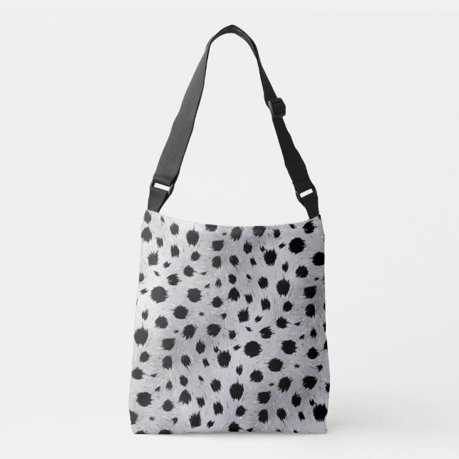 Bolsa Ajustável Padrão das manchas Dalmáticas em preto e branco (Frente)