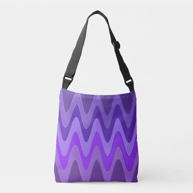 Bolsa Ajustável Padrão das ondas sinusal - violeta roxa + suas ide (Frente)