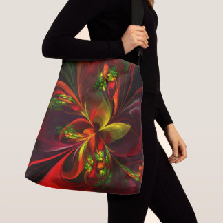 Bolsa Ajustável Padrão de Abstrato Floral Verde Moderno #05