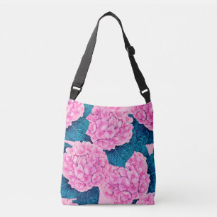 Bolsa Ajustável Padrão de aquarelas Hydrangea, rosa e azul