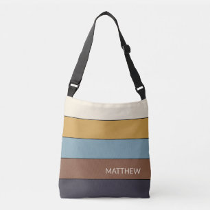 Bolsa Ajustável Padrão de Arte de Stripes Coloridas da Tendência d