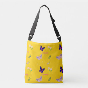 Bolsa Ajustável Padrão de borboleta em amarelo