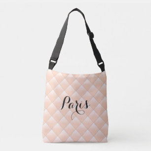 Bolsa Ajustável Padrão de Colcha de Diamante de Paris Moderno