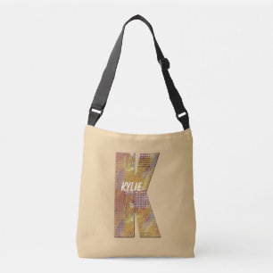 Bolsa Ajustável Padrão de Colcha de Retalhos Country Letra K Monog