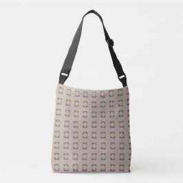 Bolsa Ajustável Padrão de Diamante Bege e Marrom Moderno