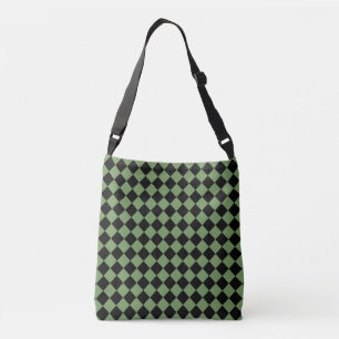 Bolsa Ajustável Padrão de Diamante do Verificador Preto Verde