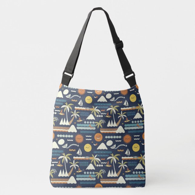 Bolsa Ajustável Padrão de diversão de praia tropical (Frente)