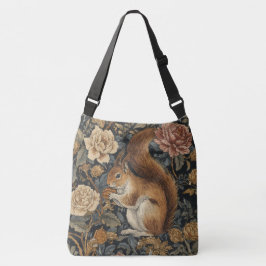 Bolsa Ajustável Padrão de Esquilo e Flores Vintage