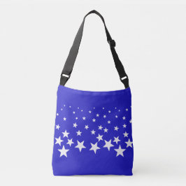 Bolsa Ajustável Padrão de estrela branca sobre fundo azul
