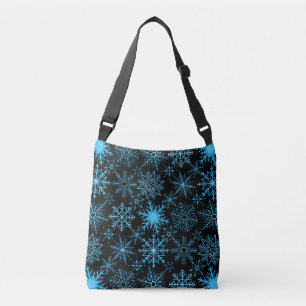 Bolsa Ajustável Padrão de flocos de neve azul