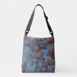 Bolsa Ajustável Padrão de flor de cor laranja azul arte digital