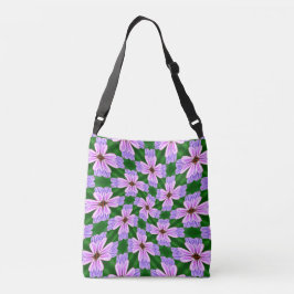 Bolsa Ajustável Padrão de Flores Rosa Cinza