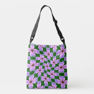 Bolsa Ajustável Padrão de Flores Rosa Cinza