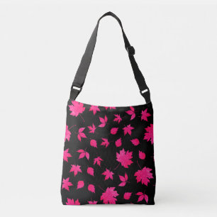 Bolsa Ajustável Padrão de Folhas de Mapeamento de Brilho Rosa Mod