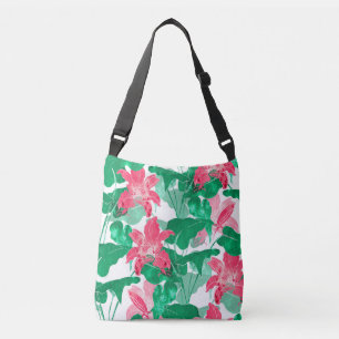 Bolsa Ajustável Padrão de Folhas de Natureza Coloridas