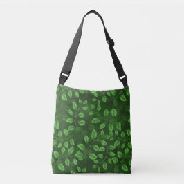 Bolsa Ajustável Padrão de Folhas Verde de Aquarela