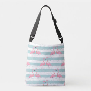 Bolsa Ajustável Padrão de Fundo Flamingo Exótico