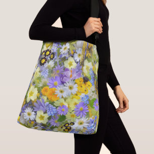 BOLSA AJUSTÁVEL PADRÃO DE FUNDO FLORAL MULITCOR