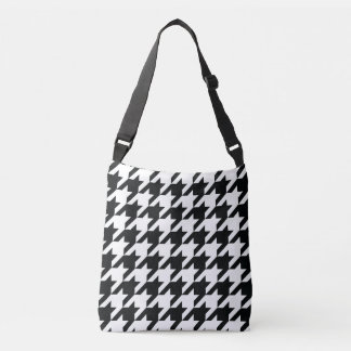 Bolsa Ajustável Padrão de Houndstooth Preto Branco