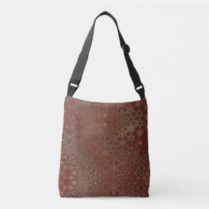 Bolsa Ajustável Padrão de Impressão Floral Bohemian Kitsch Rust 