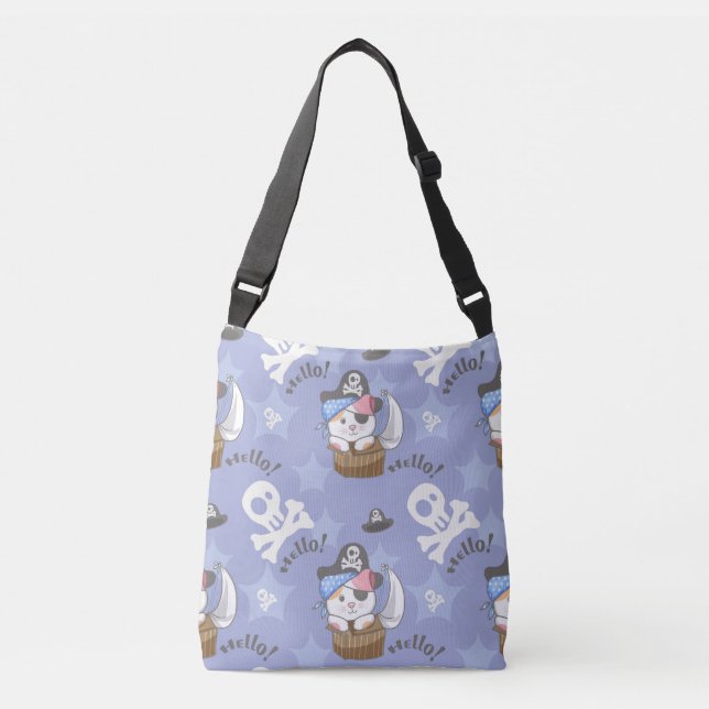Bolsa Ajustável Padrão de Kitten Pirata Cute (Frente)