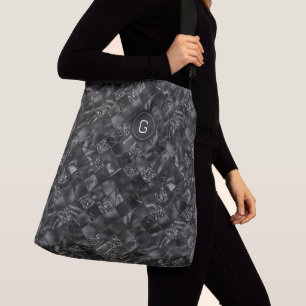 Bolsa Ajustável Padrão de Literatura Negra Monograma Moderno
