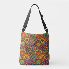 Bolsa Ajustável Padrão de Mandala Colorida Retroativa Funky