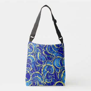 Bolsa Ajustável Padrão de Mosiac Azul Brilhante abstrato