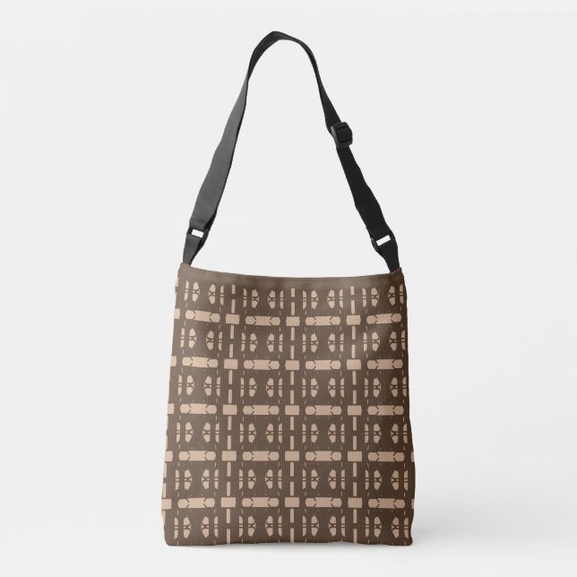 Bolsa Ajustável Padrão de na moda Brown e Beige (Verso)