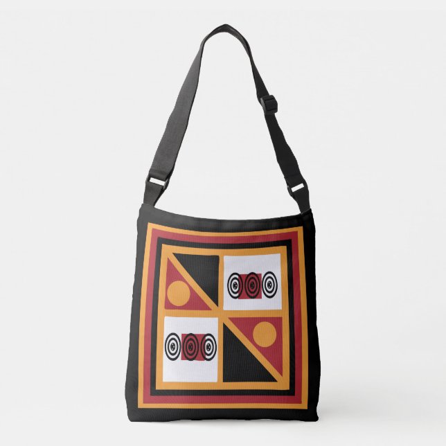 Bolsa Ajustável Padrão de ornamentado da tribo africana (Frente)