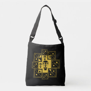 Bolsa Ajustável Padrão de rosto africano abstrato moderno