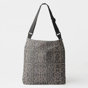 Bolsa Ajustável padrão de SKIN COBRA marrom elegante  