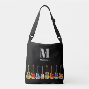 Bolsa Ajustável Padrão de Violão Funky no Monograma Negro