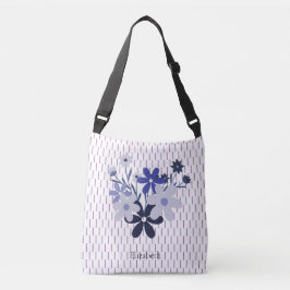 Bolsa Ajustável Padrão de violeta azul floral azul personalizado