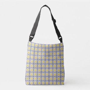 Bolsa Ajustável Padrão de Visual Mediterrâneo em Azul, Dourado e B