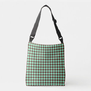 Bolsa Ajustável Padrão do Verificador de Diamantes Castanho Verde