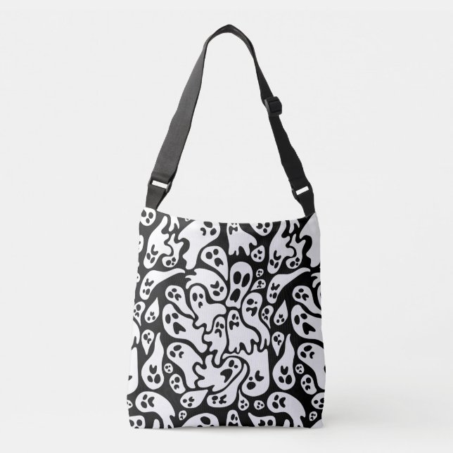 Bolsa Ajustável Padrão Fantasma Preto E Branco (Frente)