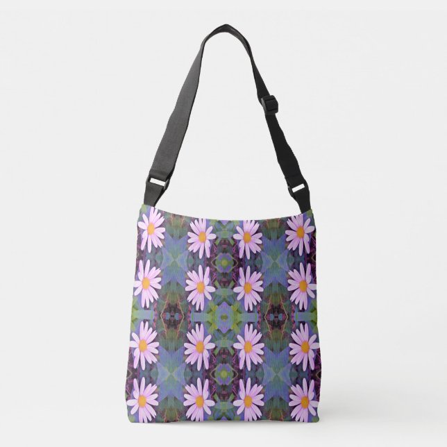Bolsa Ajustável Padrão Flor de Margarida Rosa Retrô (Frente)